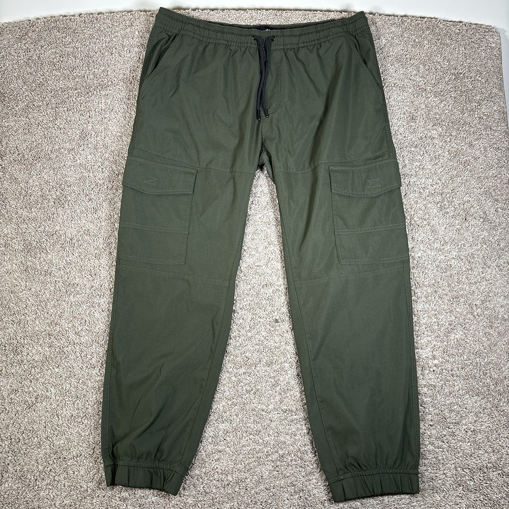 Akademiks Cargo‎ Pants Casual Activewear Joggers Drawstring Green Size 2XL